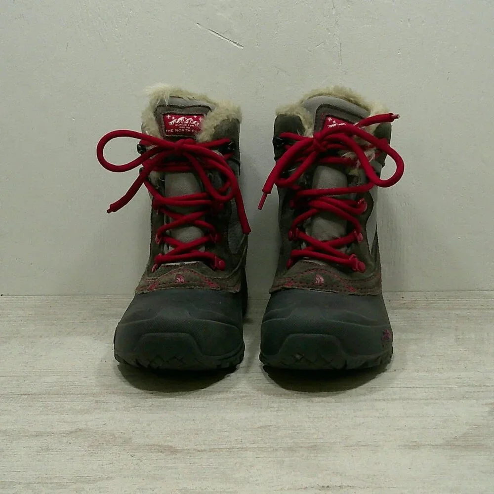 The North Face Shellista V Lace Gray Waterproof Snow Winter Boots - Youth Size 3